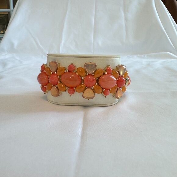 Pink & Orange Bangle Bracelet One Size - Picture 1 of 4